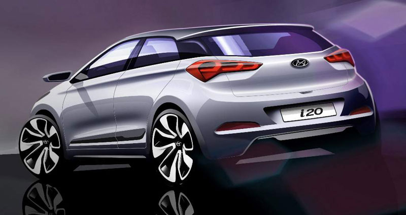 Hình ảnh phác họa chính thức của Hyundai i20 thế hệ mới.