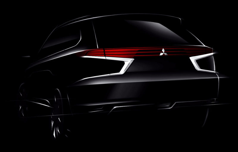 Hình ảnh phác họa chính thức của Mitsubishi Outlander PHEV Concept-S hoàn toàn mới.