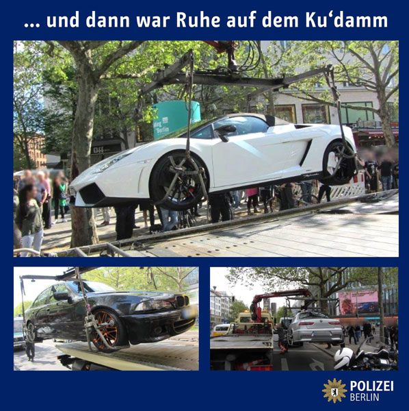 Những chiếc xe độ bất hợp pháp bị tịch thu ngay trên đường phố Berlin, Đức.