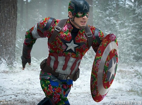 Captain America cũng theo trào lưu chăn con công.