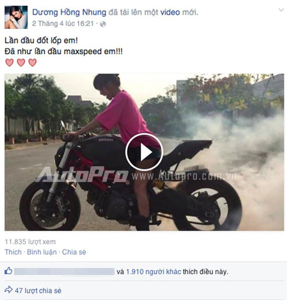 Đoạn video được nữ diễn viên Nhung Kate đưa lên trang cá nhân của mình.