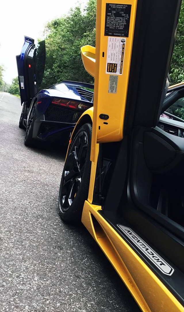 Siêu xe Lamborghini Aventador SV làm nền cho đại gia Minh Nhựa tạo dáng bên vợ - Ảnh 4.