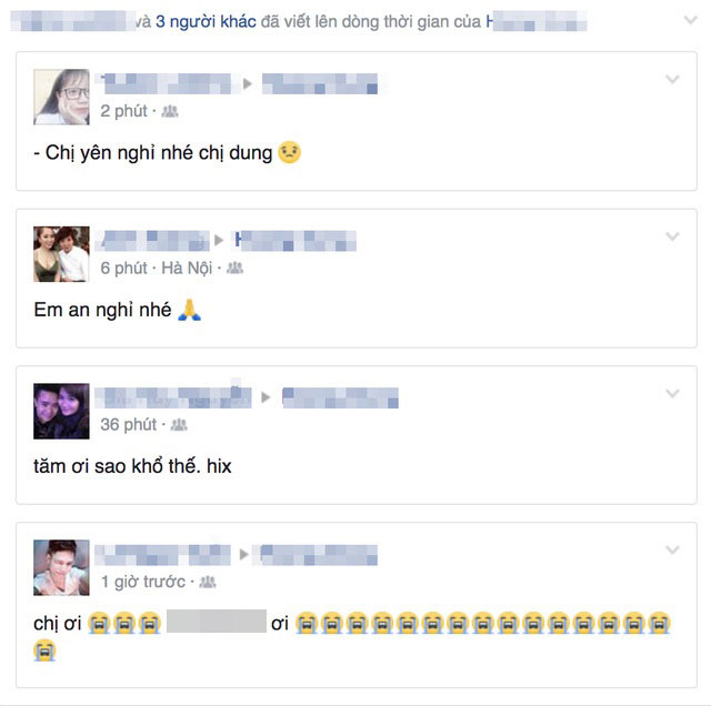 Những lời chia buồn từ bạn bè của các nạn nhân.