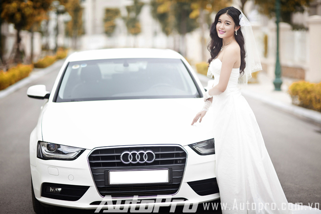  Cô dâu 18 tuổi Huyền My duyên dáng bên Audi A4 3