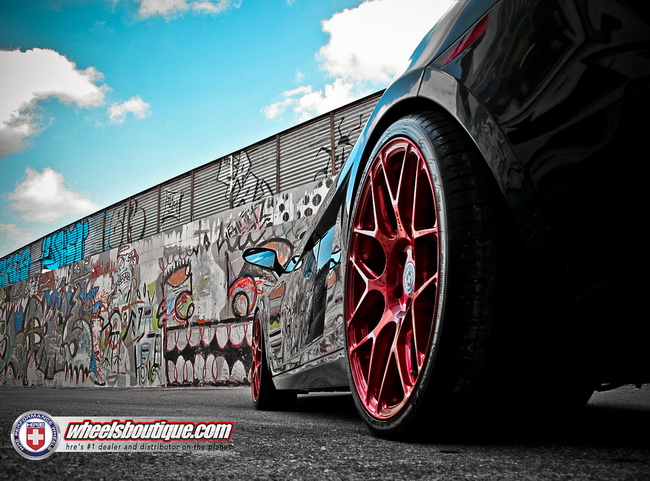 Lamborghini Gallardo nổi bật với bộ la-zăng đỏ ch&oacute;t của HRE Wheels 10