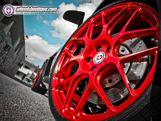 Lamborghini Gallardo nổi bật với bộ la-zăng đỏ ch&oacute;t của HRE Wheels 14