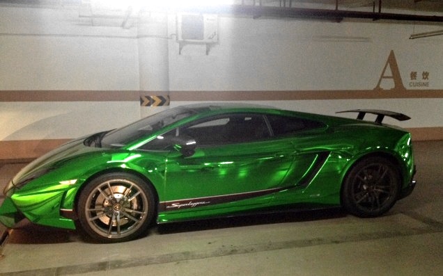 Gallardo Superleggera khoác màu xanh crom tại Trung Quốc 2 Gallardo Superleggera khoác màu xanh crom tại Trung Quốc 2