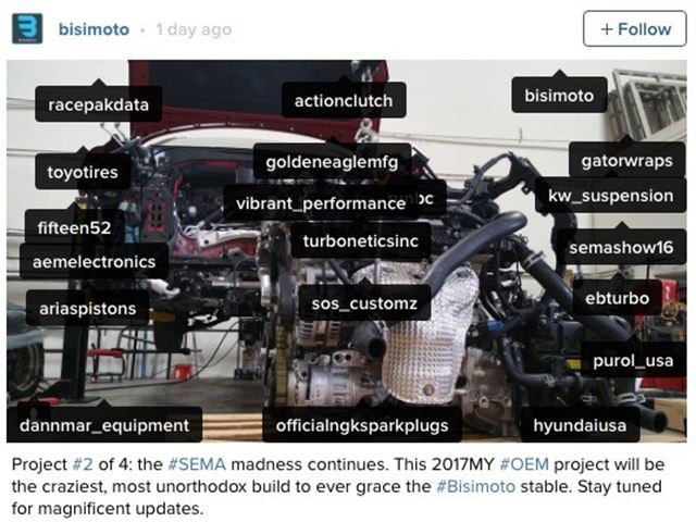 
Một số chuyên gia phỏng đoán, Bisimoto sẽ dùng động cơ Hyundai Lambda để đặt vào thân của chiếc Porsche 911. Tuy nhiên, chỉ khi SEMA 2017 gần diễn ra, thông tin chính thức từ hãng độ mới được công bố.
