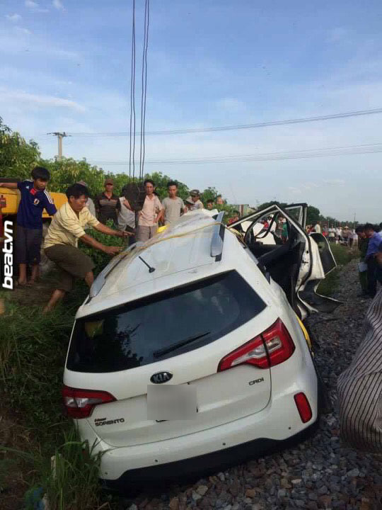 
Chiếc Kia Sorento tại hiện trường vụ tai nạn.
