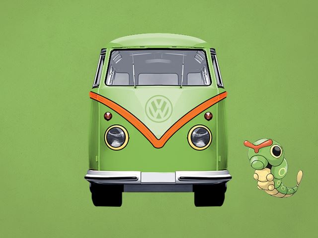 
VW Camperpie mang phong cách Hippies sẽ rất phù hợp với Caterpie để ngao du trong chuyến đi cuối tuần của những kẻ nghiện Pokemon.
