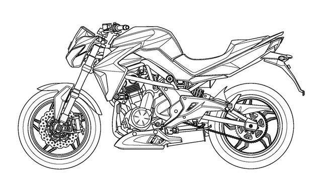 Hình ảnh của mẫu naked bike Kymco rò rỉ từ tài liệu đăng ký bản quyền.