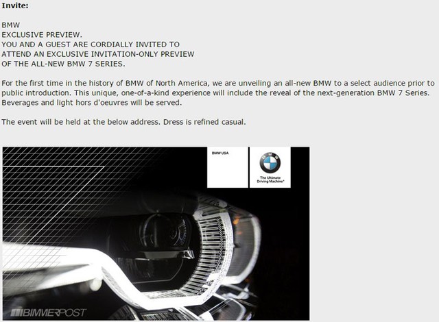 Một đoạn trong thư mời của hãng BMW.
