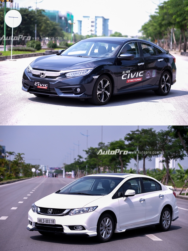 So sánh trực quan Honda Civic 2016 và thế hệ trước đó - Ảnh 1.