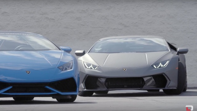 Chiếc Lamborghini Huracan màu xám nhám được dùng để drift. Ảnh cắt từ video