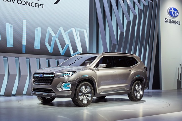 Trong triển lãm Los Angeles năm nay, hãng Volkswagen đã chính thức giới thiệu mẫu SUV 7 chỗ Atlas hoàn toàn mới của mình. Không chịu thua kém, hãng Subaru của Nhật Bản cũng trình làng một mẫu SUV cỡ trung 7 chỗ mới mang tên Viziv-7. Tuy nhiên, khác với Volkswagen Atlas, Subaru Viziv-7 mới chỉ dừng ở mức xe concept.