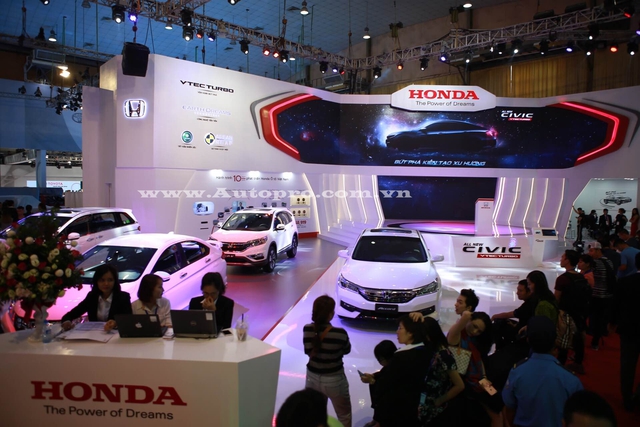 
Toàn cảnh gian hàng Honda Việt Nam tại triển lãm VMS 2016.
