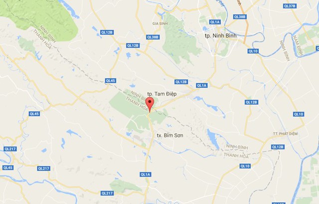 
Địa điểm xảy ra vụ việc giáp ranh 2 tỉnh Thanh Hóa - Ninh Bình. Ảnh: Google Maps.
