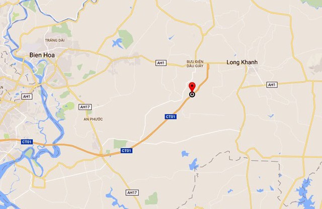 
Tai nạn xảy ra trên tuyến cao tốc TP.HCM - Long Thành - Dầu Giây, đoạn thuộc địa bàn huyện Cẩm Mỹ (Đồng Nai). Ảnh: Google Maps.
