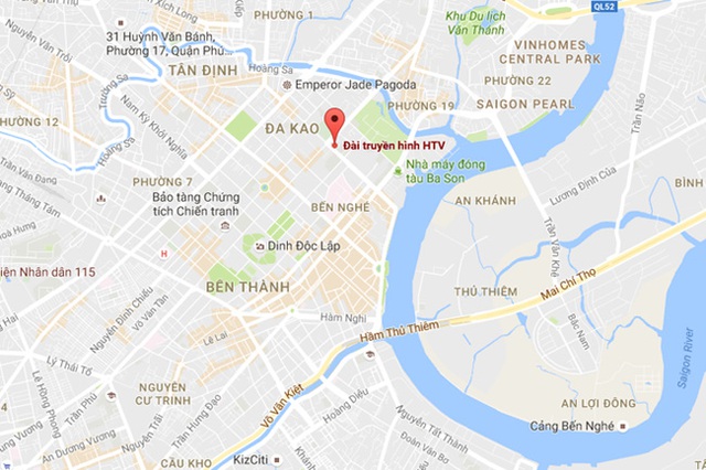 
Đoạn đường xảy ra sự việc gần Đài Truyền hình TP.HCM (HTV). Ảnh: Google Maps.
