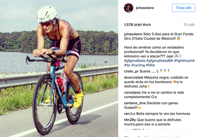 
Johanna Solano cho biết cô dành nhiều thời gian để tập những bộ môn thể thao mà cô thích - đặc biệt là triathlon.
