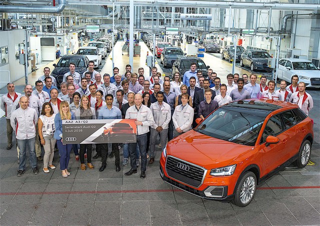 
Audi Q2 được sản xuất tại nhà máy lớn nhất của Audi và trên cùng một dây truyền với Audi A3.
