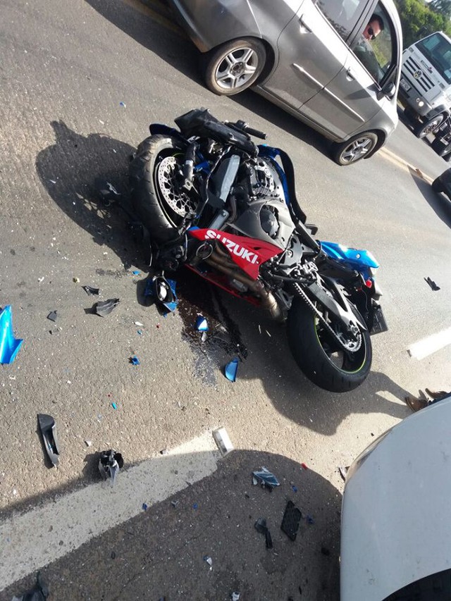 
Chiếc mô tô Suzuki được cho gây ra vụ tai nạn kinh hoàng.
