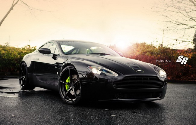 Aston Martin V8 Vantage bảnh hơn với bộ la-zăng đen của PUR Wheels 1