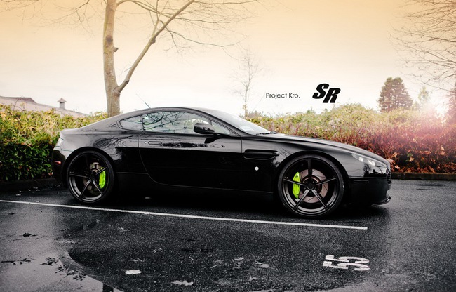 Aston Martin V8 Vantage bảnh hơn với bộ la-zăng đen của PUR Wheels 4