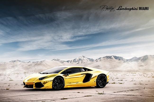 Lóa mắt với Lamborghini Aventador mạ vàng 2