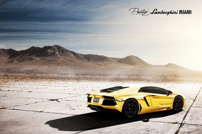 Lóa mắt với Lamborghini Aventador mạ vàng 3