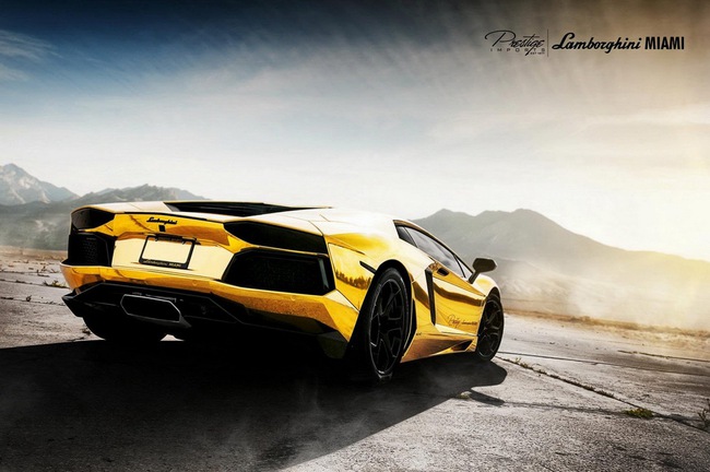 Lóa mắt với Lamborghini Aventador mạ vàng 4