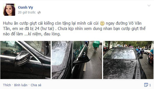 Xe "Mẹc" tiền tỷ của Vy Oanh bị cướp gương giữa ban ngày 1