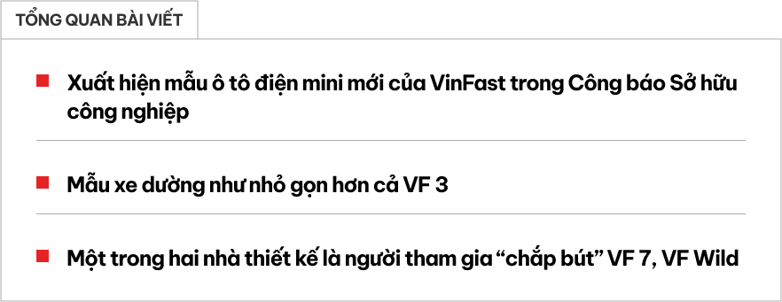 VinFast đăng ký xe mới tại Việt Nam: Trông nhỏ hơn VF 3, dáng như Smart, nếu ra mắt sẽ dễ thành hàng ‘hot’ cho chị em- Ảnh 1.