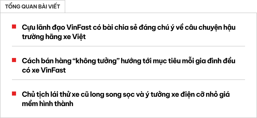 Cựu lãnh đạo VinFast tiết lộ cách bán hàng chưa từng có để doanh số vượt Toyota cùng nguồn gốc ‘bất ngờ’ của VF 3- Ảnh 1.