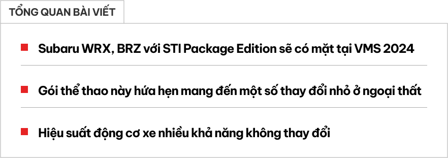 Subaru WRX, BRZ có bản mới tại Việt Nam tháng này: Ngoại hình thể thao, thêm lựa chọn cho dân chơi thích phong cách xe đua- Ảnh 1.