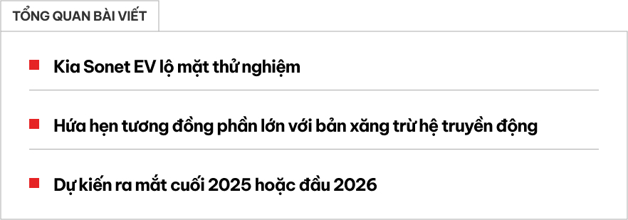 Kia Sonet bản điện lần đầu lộ diện trên đường: Tận dụng nhiều đồ từ bản xăng, dự kiến ra mắt năm sau làm khó Raize, Venue- Ảnh 1.