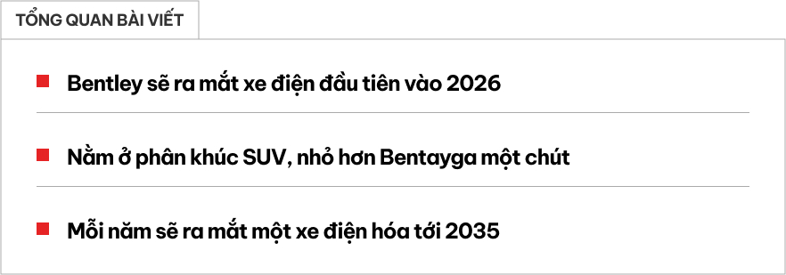 SUV mới của Bentley lần đầu lộ ngoại hình chính thức: Ngắn hơn, hiện đại hơn Bentayga, chạy điện- Ảnh 1.