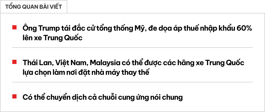 Reuters: Donald Trump đắc cử, Đông Nam Á sắp tràn ngập nhà máy lắp ráp xe Trung Quốc tìm cách né thuế cao- Ảnh 1.