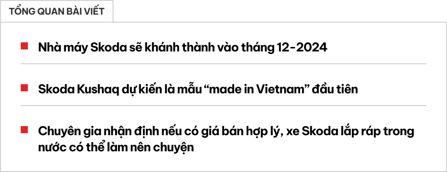 Nhà máy Skoda ở Việt Nam vận hành từ tháng 12: Kushaq dễ là xe 'made in Vietnam' đầu tiên, giá bán tốt sẽ trở thành SUV cỡ B 'đáng gờm'- Ảnh 1.