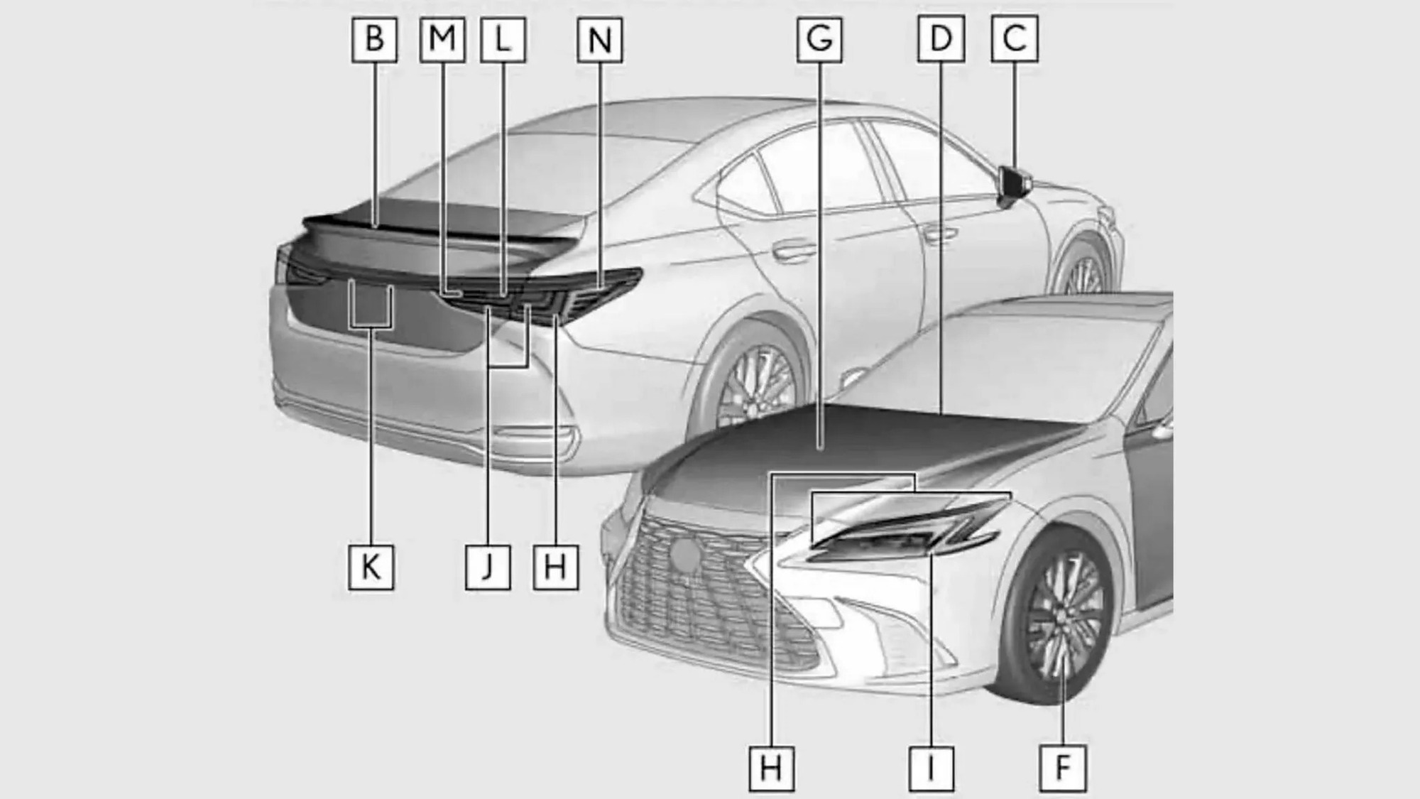 Lộ thông tin Lexus ES 2025: Lưới tản nhiệt và đèn pha mới, thêm màn hình 14 inch, giảm nút bấm vật lý, động cơ giữ nguyên, ra mắt đầu năm sau- Ảnh 8.