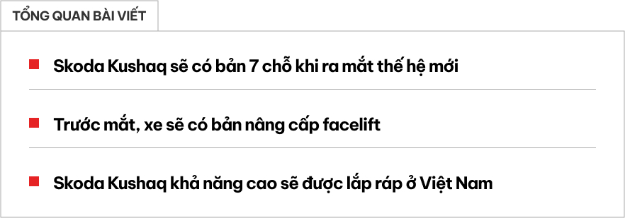 Skoda Kushaq dự kiến lắp ráp ở Việt Nam sẽ có bản 7 chỗ: Nền tảng mới, dễ có tùy chọn hybrid- Ảnh 1.