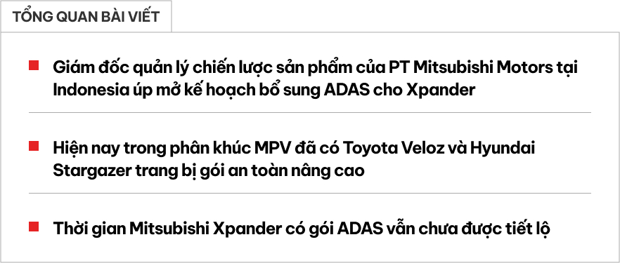 Mitsubishi Xpander có thể sắp có ADAS tương tự Xforce, cạnh tranh Veloz, BR-V- Ảnh 1.