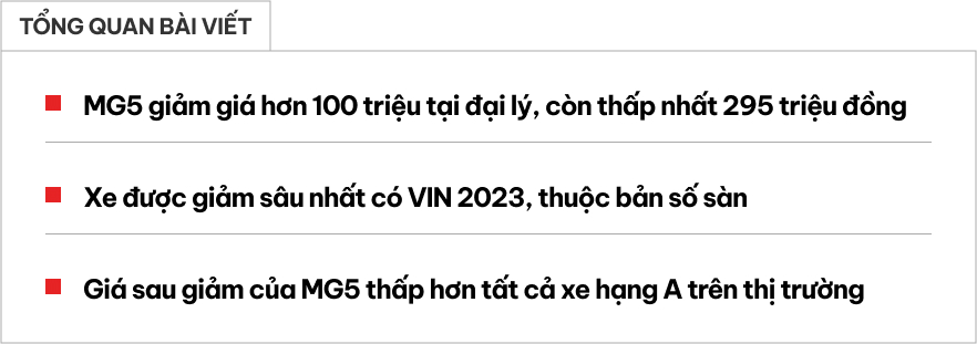 MG5 giảm giá ‘kịch sàn’ còn 295 triệu tại đại lý: Rẻ hơn 2 chiếc SH, là xe mới nhưng khách mua phải đánh đổi một điều- Ảnh 1.