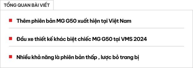 Lộ MG G50 mới tại Việt Nam: Dễ là bản 'base' có giá tạm tính hơn 500 triệu, thiết kế khác xe tại VMS, có thể dùng số sàn- Ảnh 1.