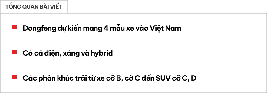 Loạt đối thủ 'khó xơi' của 4 xe Dongfeng sắp vào Việt Nam: Có cả xe xăng, xe điện, phân khúc SUV phải dè chừng CX-5, Everest- Ảnh 1.