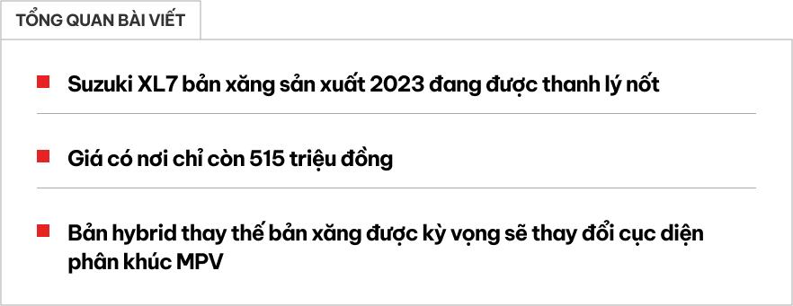 Suzuki XL7 bản xăng xả kho, giảm giá gần 85 triệu tại đại lý: Giá thực tế còn 515 triệu, rẻ hơn cả Xpander số sàn- Ảnh 1.