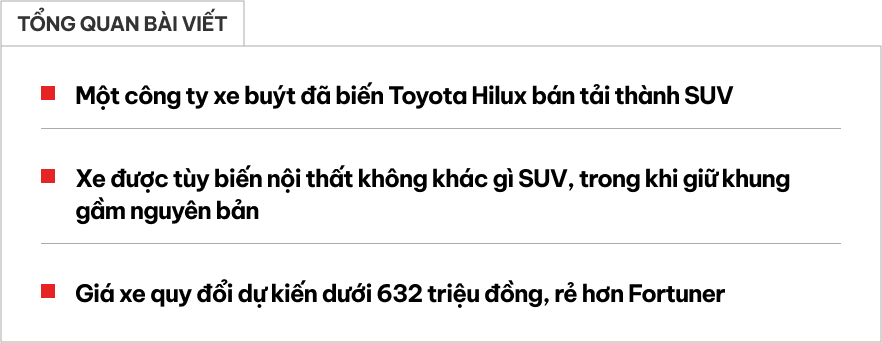 Toyota Hilux độ thành SUV 7 chỗ rẻ hơn cả trăm triệu đồng so với Fortuner- Ảnh 1.