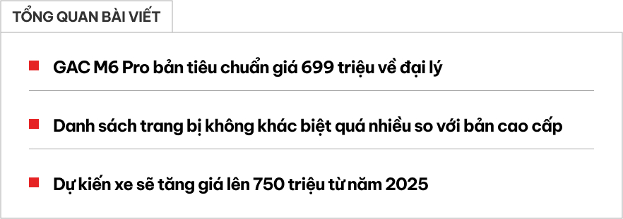 Ảnh thực tế GAC M6 Pro bản base vừa về đại lý: Giá 699 triệu ngang Xpander Cross nhưng mâm nhỏ, đèn halogen, ghế nỉ- Ảnh 1.