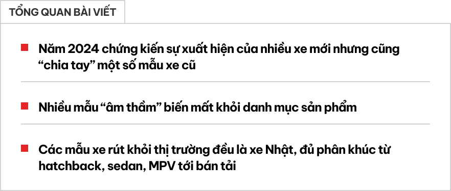 Loạt xe 'biến mất' khỏi Việt Nam năm nay: Nhiều phân khúc, toàn xe Nhật, có mẫu đang chờ thay bằng bản mới- Ảnh 1.