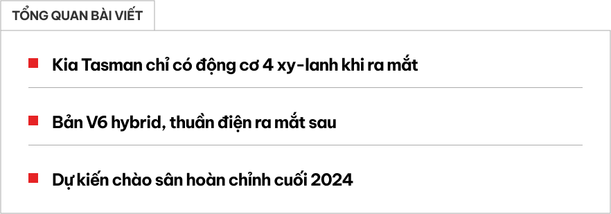 Bán tải Kia Tasman dùng chung động cơ Sorento, tạm chưa có bản V6? - Ảnh 1.